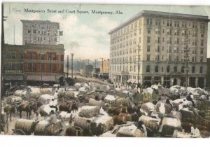 Postcard Montgomery Street and Court Square Montgomery AL