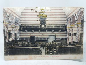 Interior of The Stock Exchange Johannesburg South Africa Vintage Postcard 1907