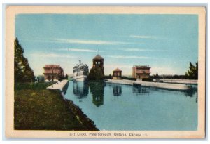 View Of Lift Locks Peterborough Ontario Canada Unposted Vintage Postcard