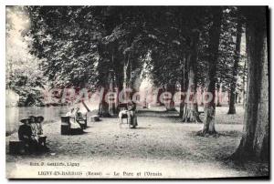 Postcard Old Ligny En Barrois The Park And I'Ornain