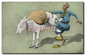 Old Postcard Orientalism Touching The Donkey Mule