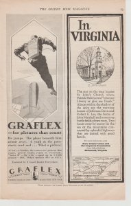 1928 Print Ad Graflex Camera,  Man Skydiving