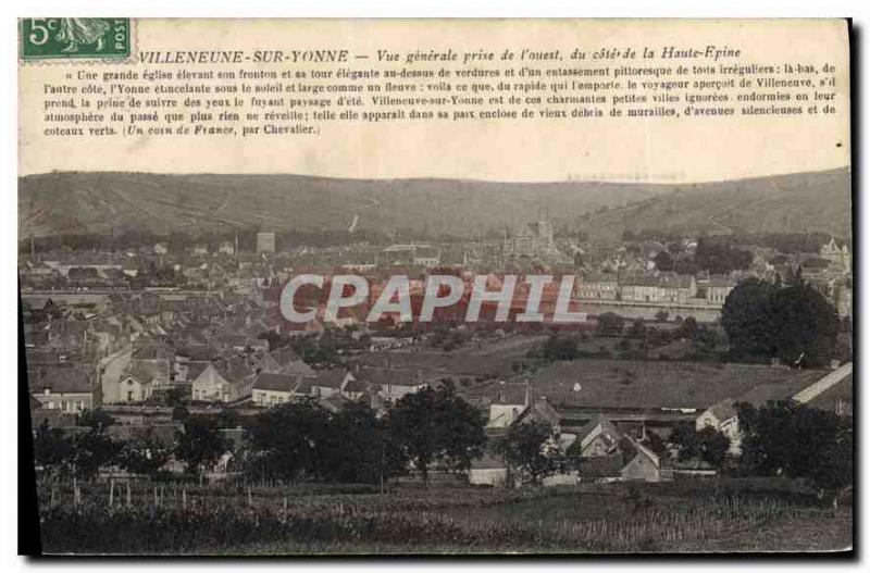 Old Postcard Villeneuve sur Yonne General view taken from the western coast o...