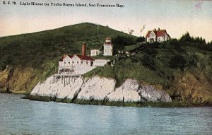 C.1910 Light House on Yerba Buena Island, San Francisco Bay, CA. Postcard P127