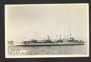 RPPC U.S. NAVY MILITARY SHIP USS DENT WWII VINTAGE REAL PHOTO POSTCARD