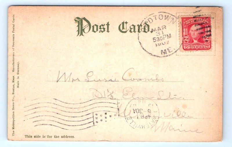 OLD TOWN, Maine ME ~ WOOLEN MILLS 1907 Penobscot County  Postcard