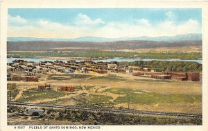 H27/ Santo Domingo New Mexico Postcard Fred Harvey Pueblo Indian Homes
