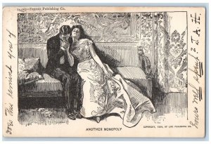 1907 Another Monopoly Sweet Couple Romance Saratoga Springs NY Antique Postcard