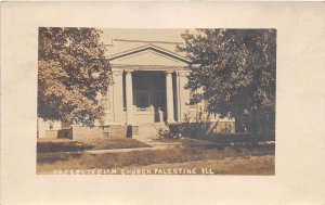 J51/ Palestine Illinois RPPC Postcard c1910 Presbyterian Church  112