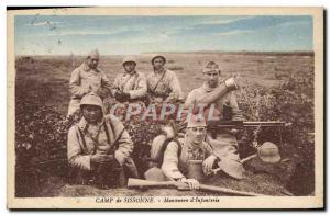Old Postcard Militaria Camp of Sissonne Maneuver d & # 39infanterie