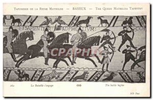 Old Postcard Tapestry of Queen Mathilde Bayeux Battle s & # 39engage