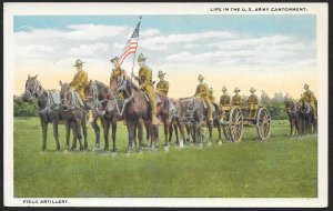 Field Artillery in Formation Life in the US Army Cantonment Unused c1910s