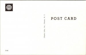 Volkswagen Postcard Men Loading Cinder Blocks Into Drop Side VW Bus Truck~3271