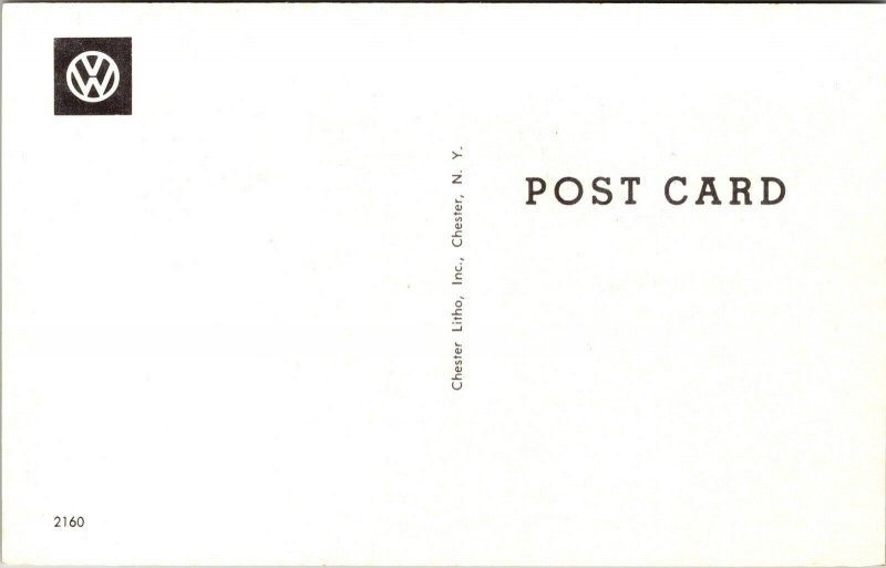 Volkswagen Postcard Men Loading Cinder Blocks Into Drop Side VW Bus Truck~3271