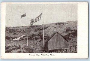 White Pass Alaska AK Postcard Boundary Flags Summit Scenic View c1920's Antique