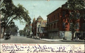 Savannah Georgia GA Bull Street from Monterey Square c1910 Vintage Postcard