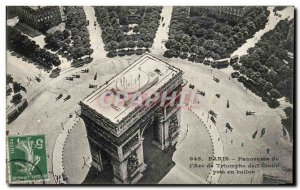 Old Postcard Panorama of Paris & # Triumph 39Arc of & # 39Etoile Acknowledged...