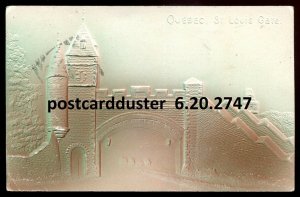 h3804 - QUEBEC CITY Postcard 1907 Embossed Airbrushed St. Louis Gate by Lemieux