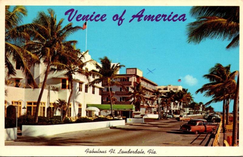 Florida Fort Lauderdale Hotels Along Atlantic Boulevard 1964