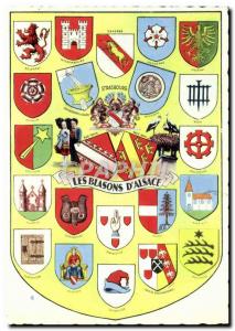 The Modern Postcard Strasbourg Blaons D & # 39Alsace Selestat Saverne Unicorn...