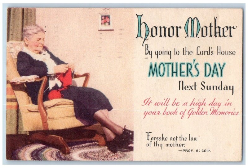 Marshalltown Iowa IA Postcard Mother's Day Next Sunday Honor Mother 1947 Vintage