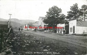 CO, Rye, Colorado, RPPC, Main Street, Business Section, Pueblo County, Photo