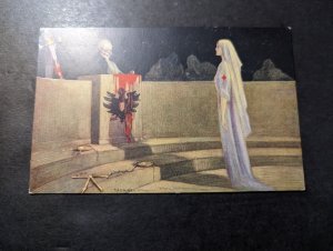 Mint England Postcard Miss Cavel German Kultur Death Parody of Justice at Court