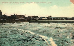 Vintage Postcard 1910s Genesee River Angry Mood Heart City Rochester New York NY