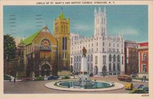 New York Syracuse Circle Of St Mary's and Baptist Church 1940