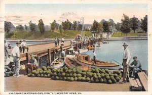 Newport News Virginia workers unloading watermelon Pier A antique pc ZD549432