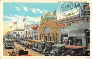 Tijuana Baja California Mexico birds eye view Main St antique pc Y15156