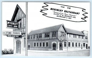 MILWAUKEE, Wisconsin WI ~ Roadside McKINLEY RESTAURANT c1940s Postcard