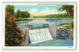 Moose Lake & Dam Mooseheart Aurora IL Illinois Postcard (K36)