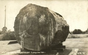 PC CPA US, WA, LONGVIEW, LOG CUT BY WEYERHOUSER, REAL PHOTO POSTCARD (b6897)