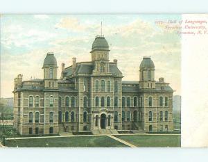 Unused Pre-1907 HALL OF LANGUAGES AT SYRACUSE UNIVERSITY Syracuse NY t3258