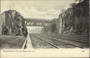 Jersey City NJ Penna RR Train Cut & Bridge c1905 Postcard EXC COND