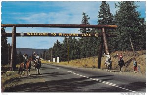 Timber archway welcomes all to Williams Lake,   B.C.,   Canada,  40-60s