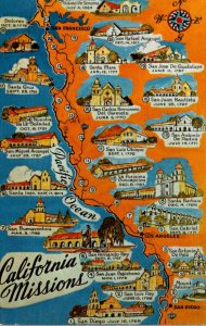 California Map Of California Missions