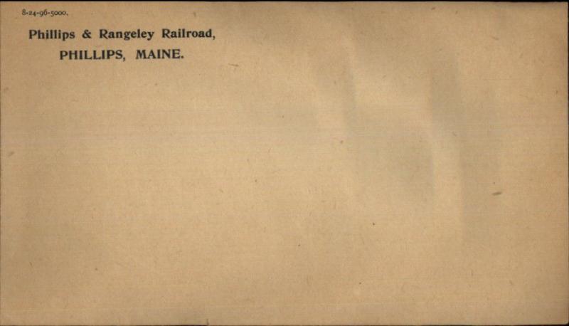 Phillips & Rangeley Railroad Phillips ME Envelope 1896