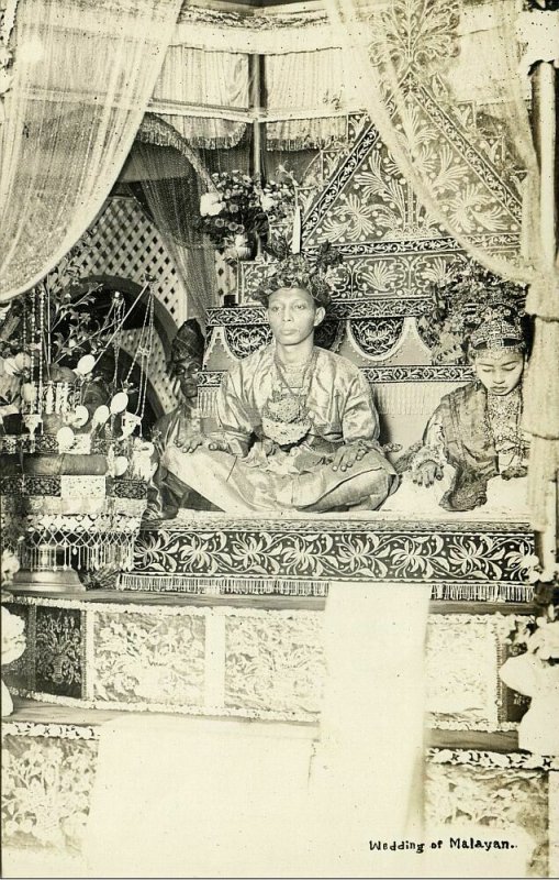 malaysia, Wedding Tenku Abu Bakar of Pahang & Raja Fatimah of Perak (1925) RPPC