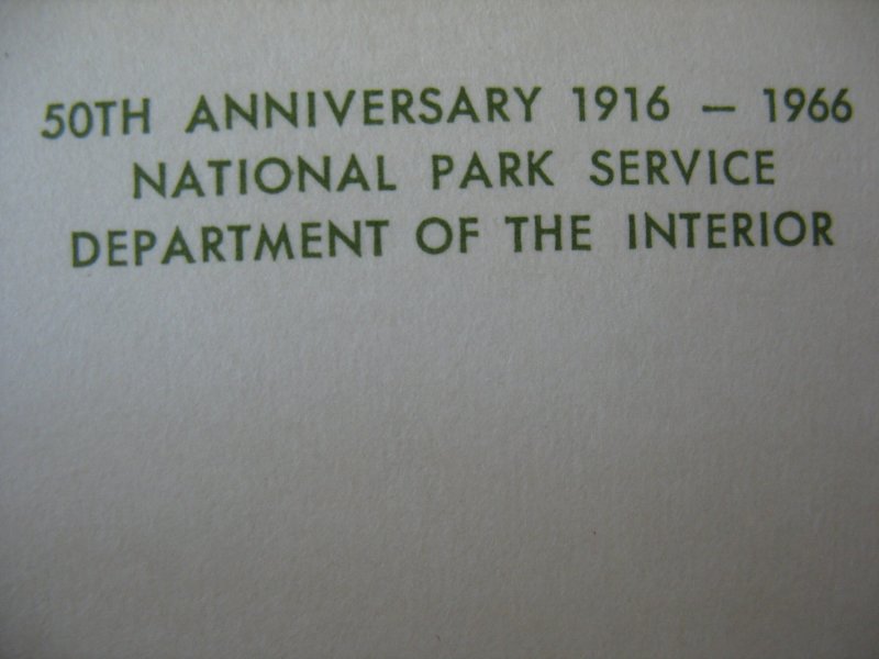 1966 50th ANNIVERSARY of NATIONAL PARK SERVICE map of USA