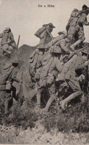 Military Soldiers On A Hike Real Photo