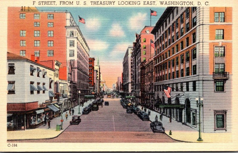 Washington D C F Street From United States Treasury Looking East