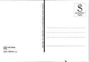 Postcard Germany Cologne Cathedral bird's eye view with boats on the Rhine