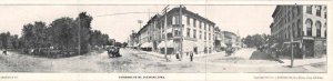 Mt Pleasant Iowa Panoramic Street View Tri-Fold Vintage Postcard AA82950