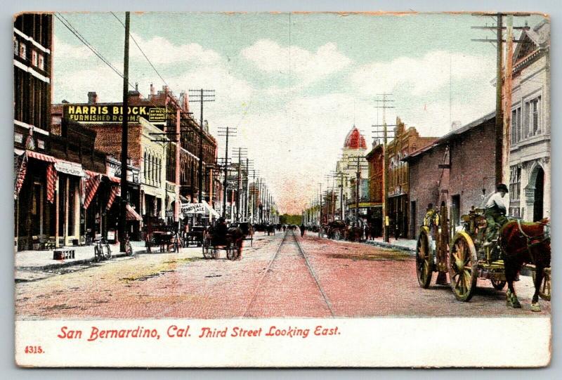 San Bernardino CA~Third Street~Harris Block Furnished Rooms~Removal Sale~1907 