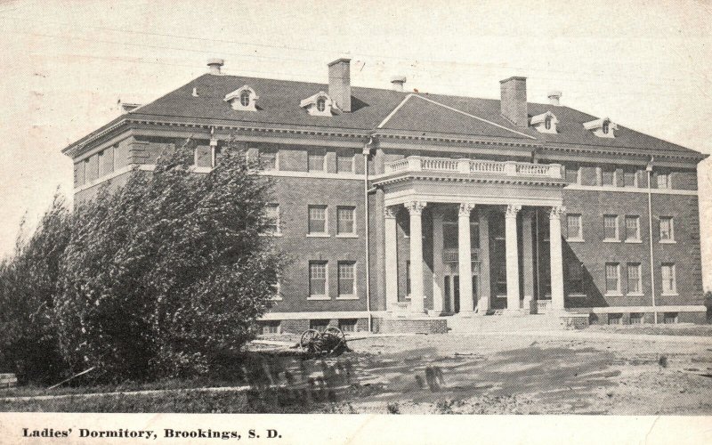 Vintage Postcard 1914 Ladies Dormitory Building Brookings South Dakota Structure