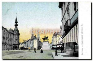 Old Postcard Belgium Antwerp Monument Leopold 1