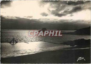 Modern Postcard Saint Malo L and V Sunset on the Islands