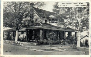 1940s Mrs. Pughsley's Guest Home U.S. Route 1 Lyons Georgia Postcard